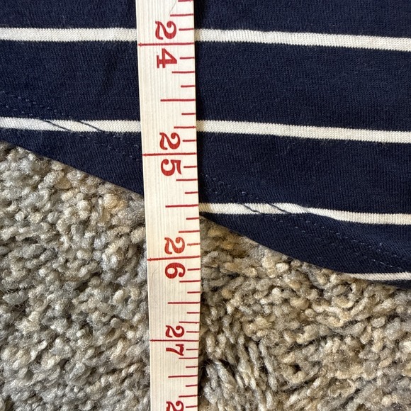 Matty M Women's Blue/White Strip V-Neck Tie Front Side Size XL - Picture 4 of 6